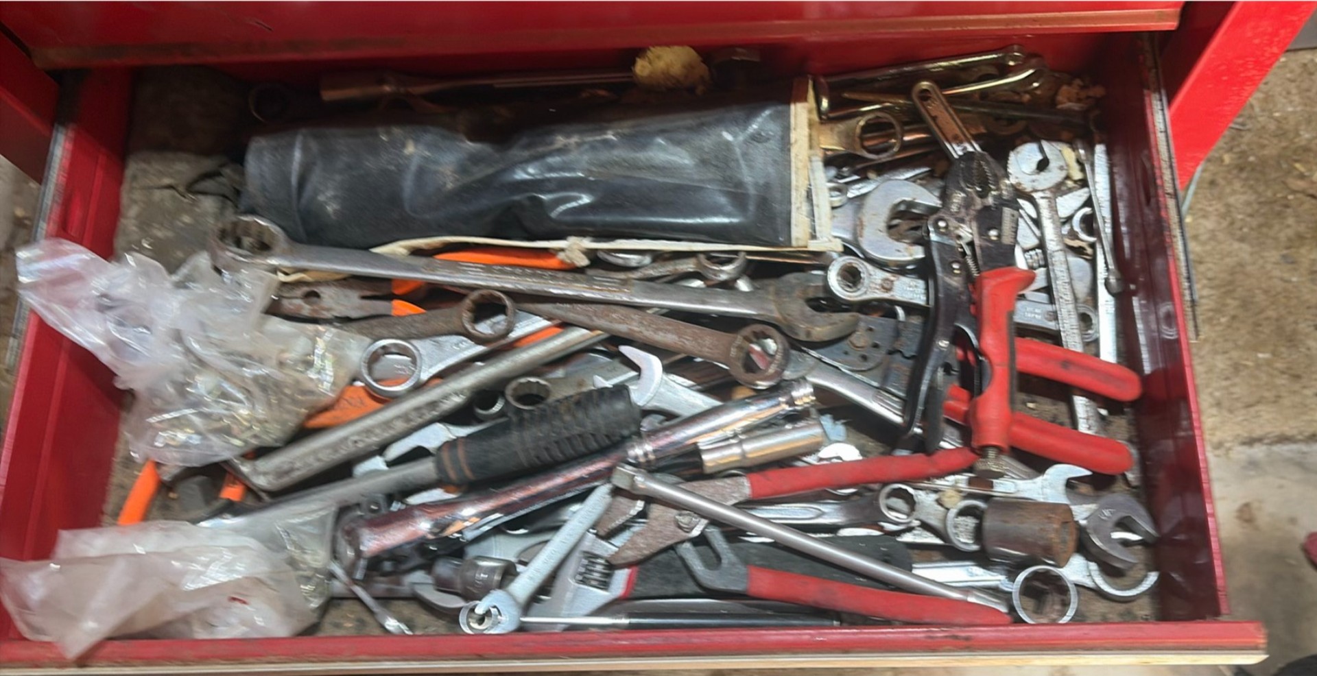 Craftsman red tool chests with assorted hand tools - image 9 of 10