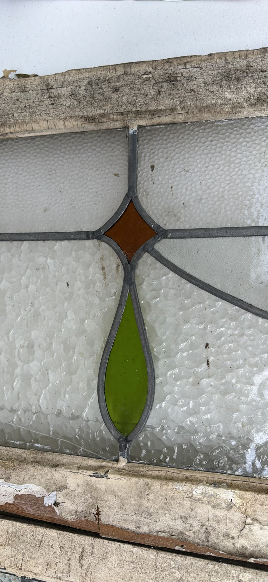 Three stained glass window panels with geometric designs - image 5 of 7