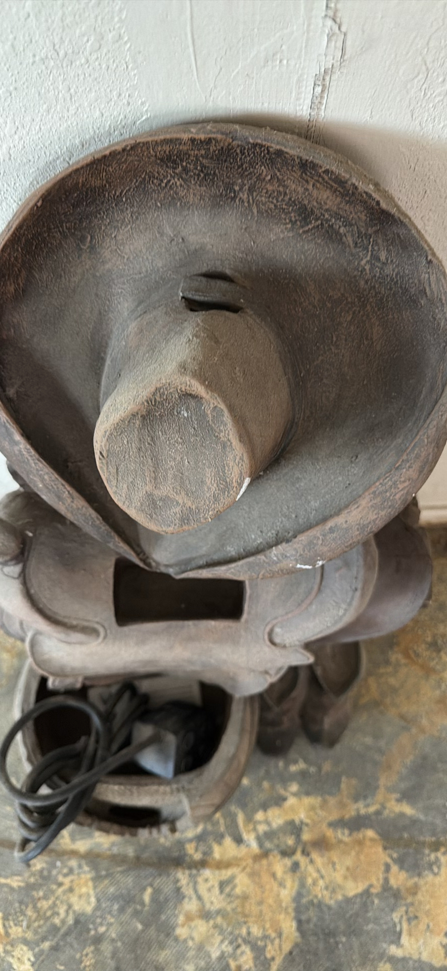 Rustic cowboy figure sculpture with hat and boots - image 2 of 4
