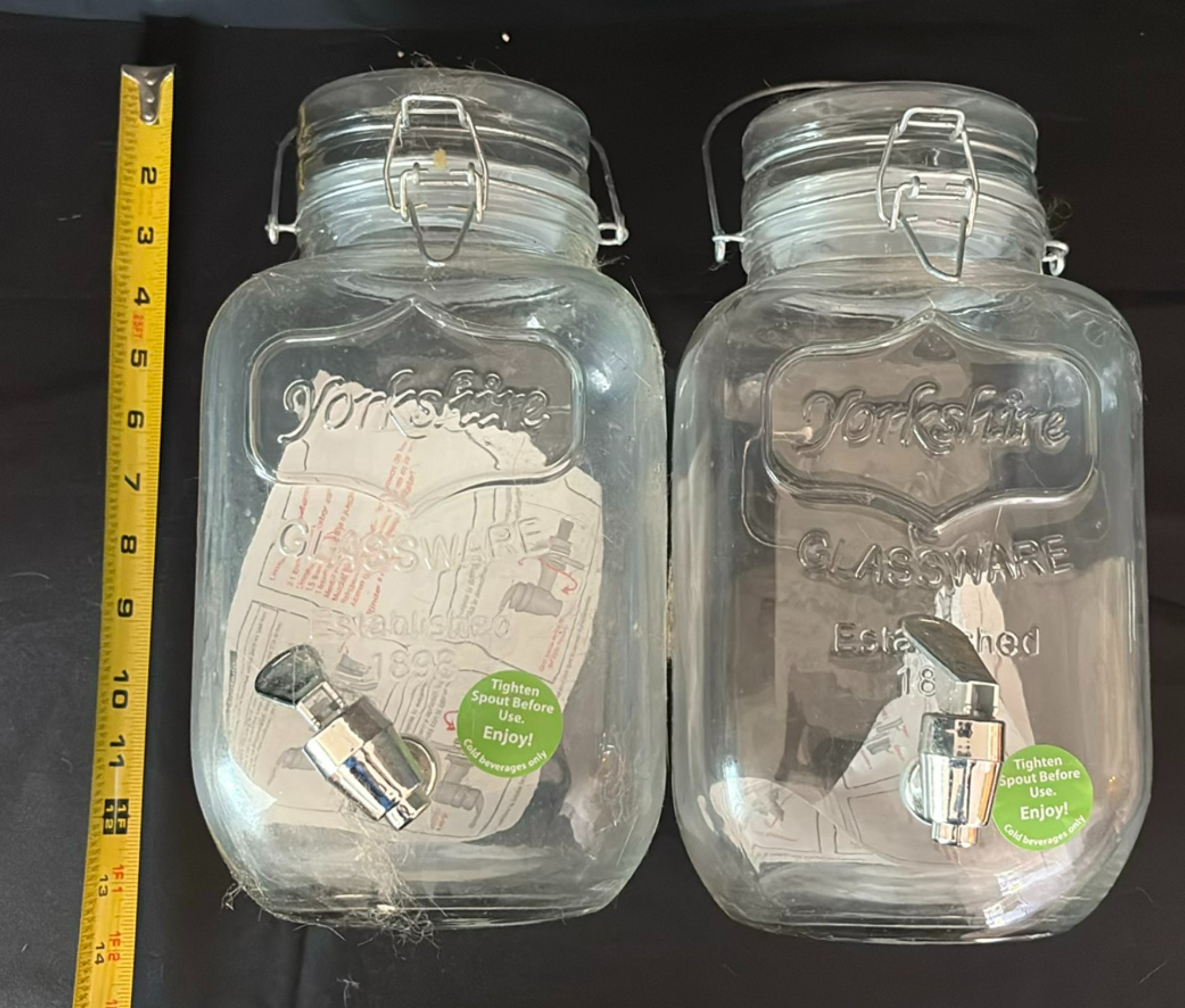 Assorted household items: lanterns, bird feeder, glassware jars, framed art, scale and hardware - image 13 of 16