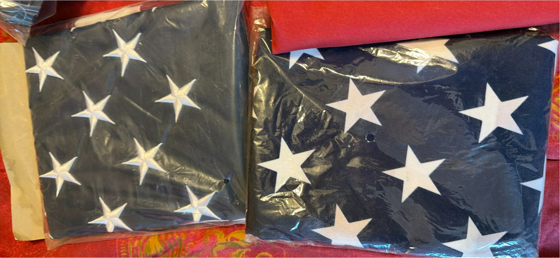 Patriotic star-patterned textiles and bell garland - image 2 of 6