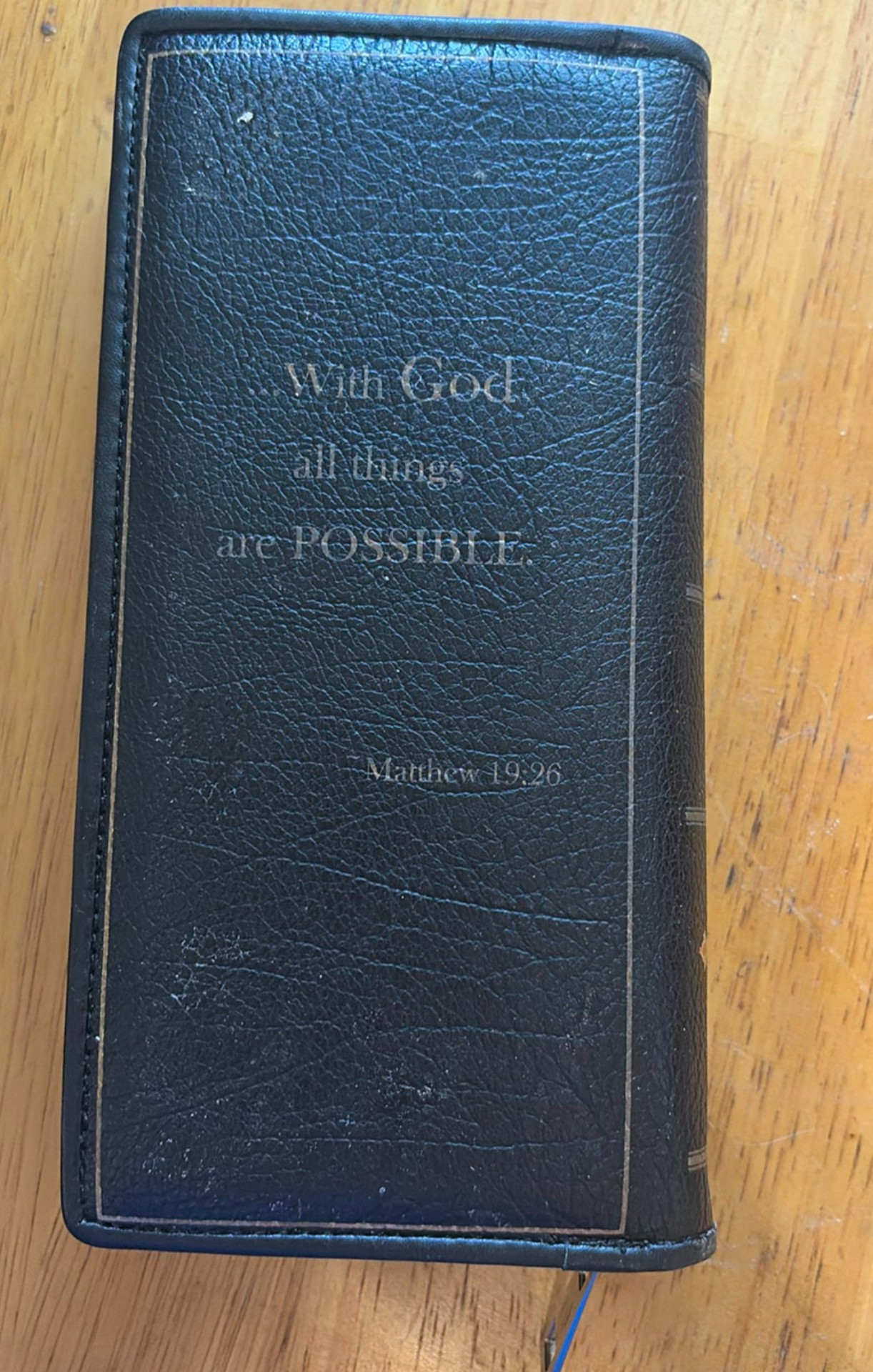 Leather Bible in zippered wallet-style case - image 4 of 4