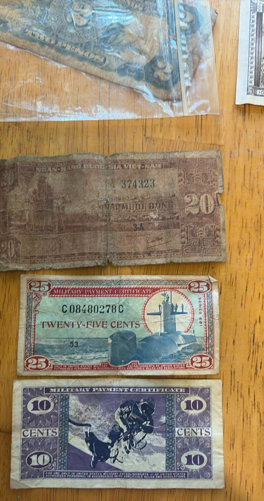 Assorted Vietnamese, Philippine and MPC banknotes - image 6 of 7