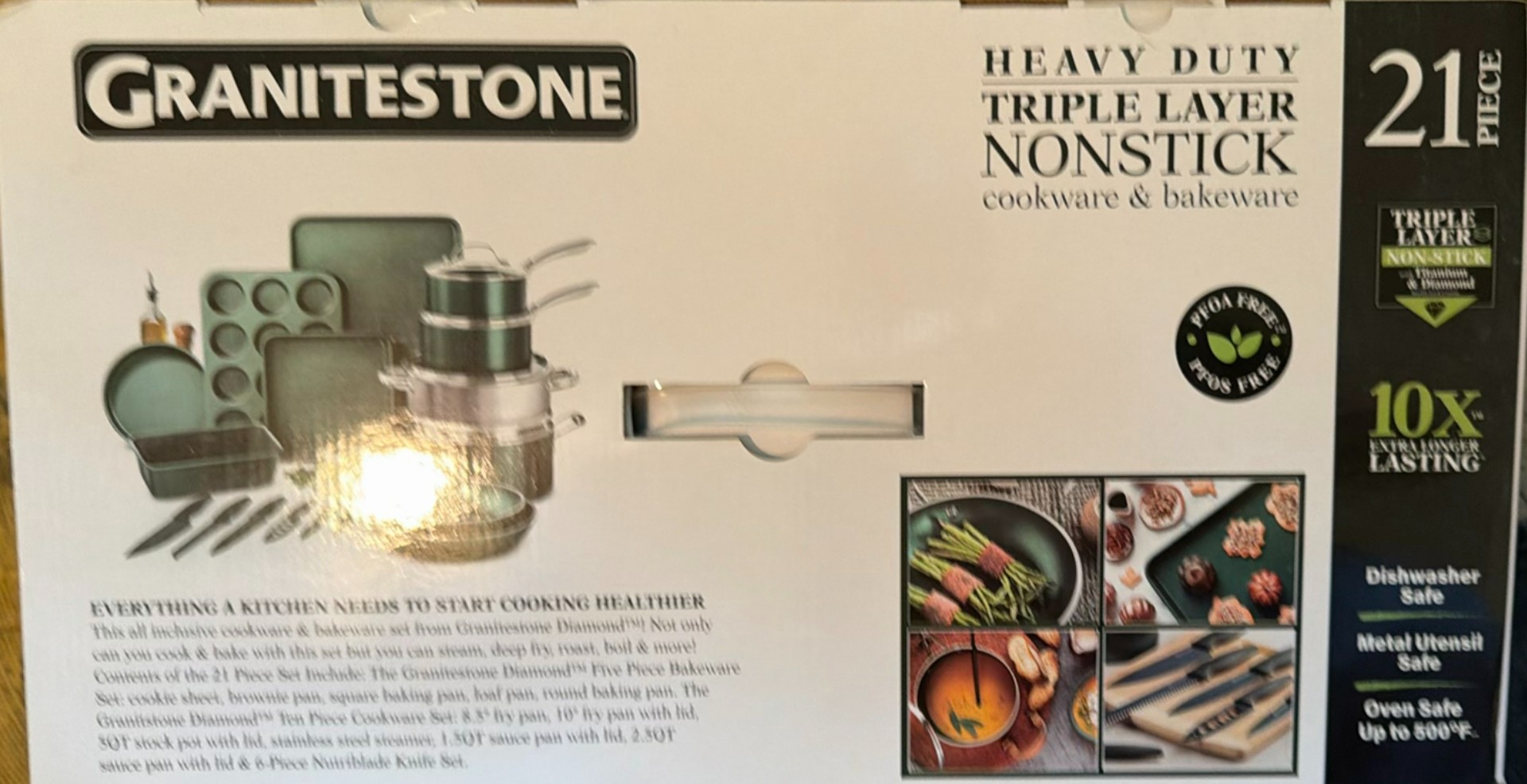 GraniteStone 21-Piece Heavy-Duty Triple-Layer Nonstick Cookware Set - image 3 of 5