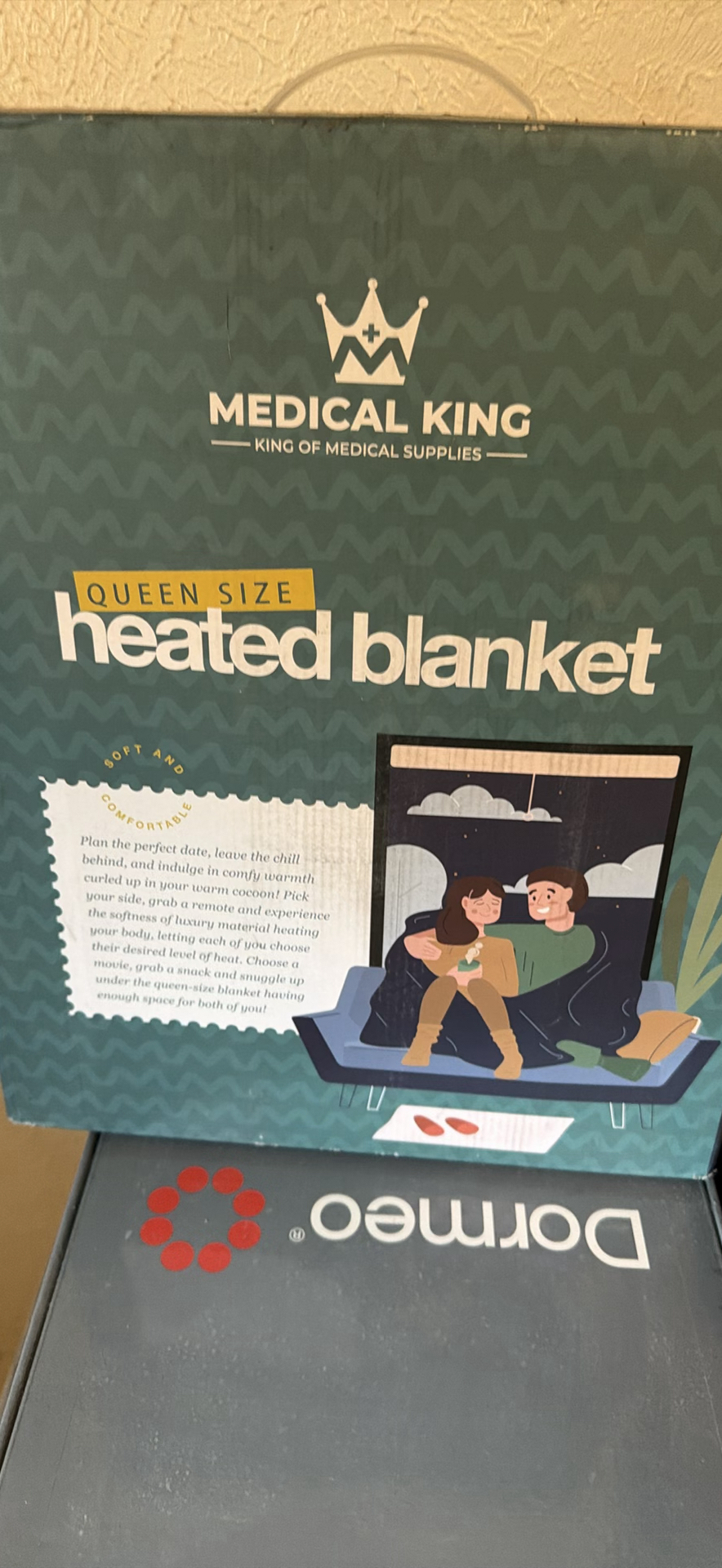 Queen-size heated blanket boxes and a beaded crystal chandelier - image 3 of 8