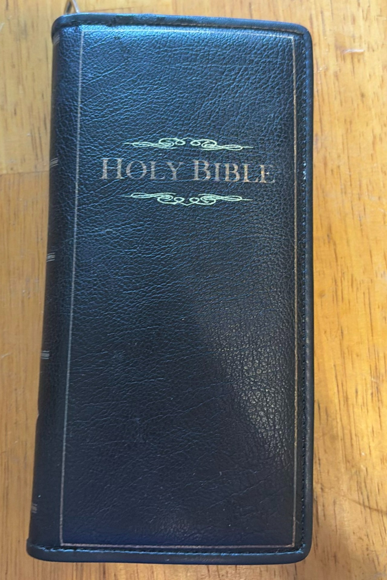 Leather Bible in zippered wallet-style case - image 1 of 4