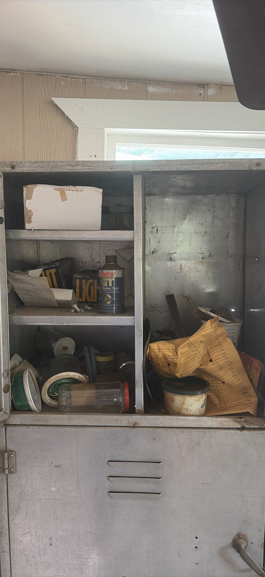 Tall metal utility cabinet with tools and hardware - image 3 of 6