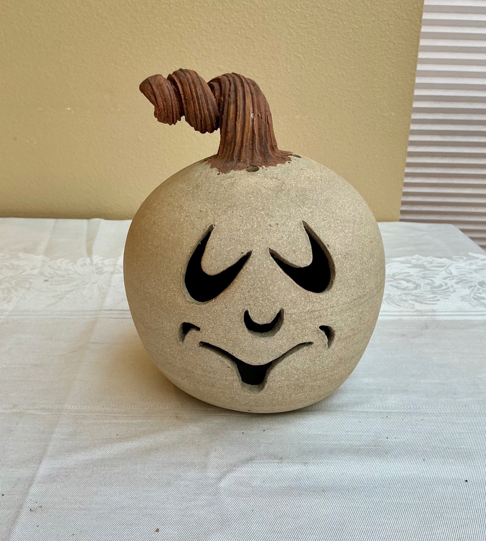 Decorative pumpkin lantern and ceramic fireplace logs - image 4 of 4