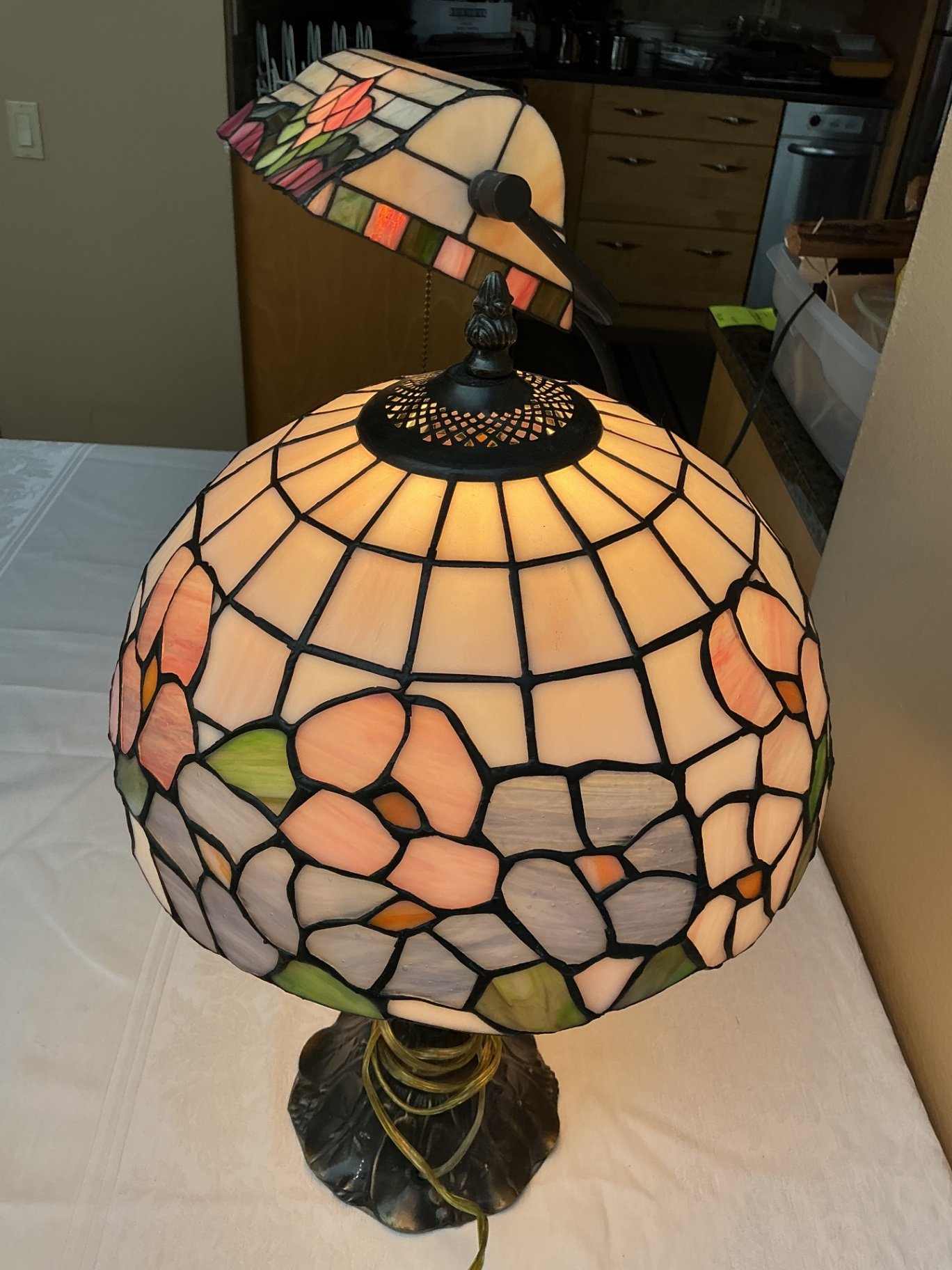 Two vintage stain glass lamps - image 5 of 5