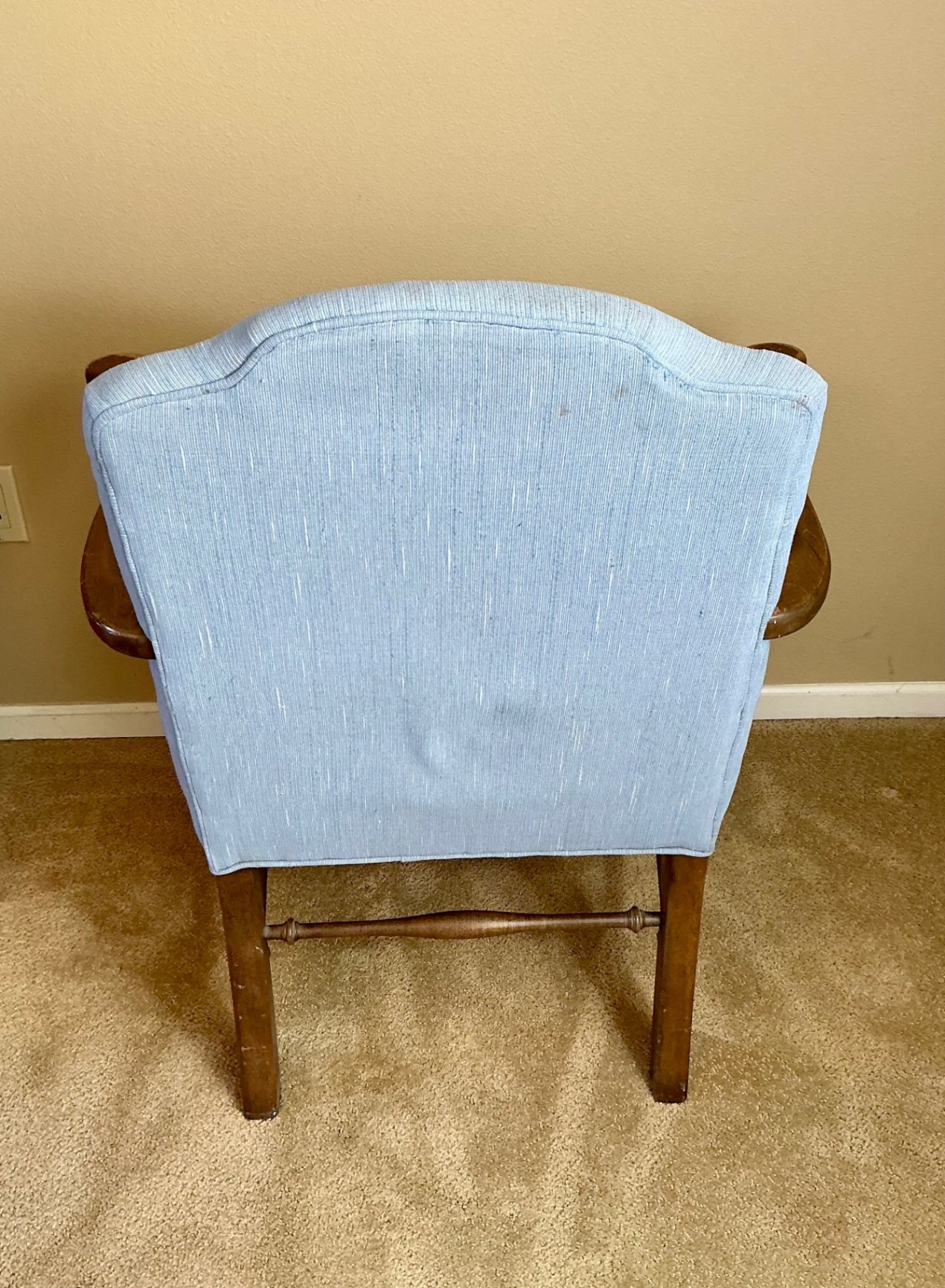 Two vintage upholstered armchairs with carved wood frames - image 5 of 9