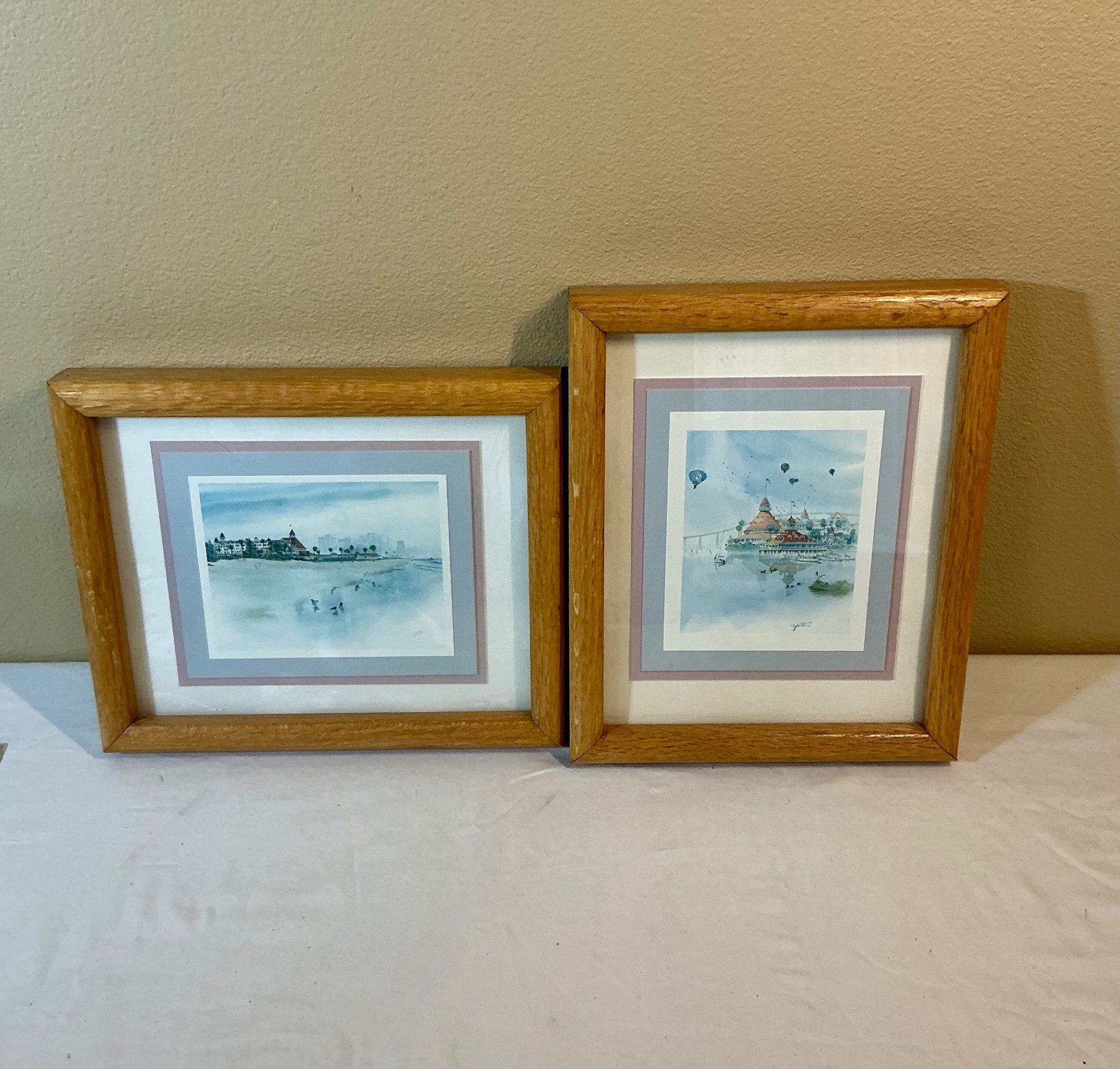 8 small Matted Wall Art/ photos and Watercolors, two framed.  - image 2 of 11