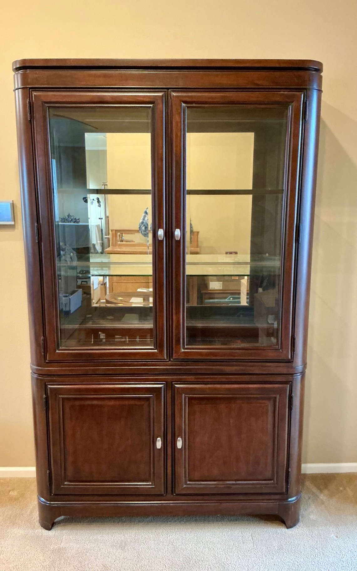 Dark Wood Lighted China Cabinet - image 1 of 8