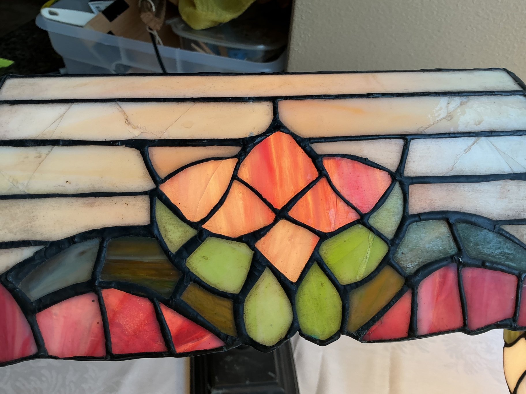 Two vintage stain glass lamps - image 3 of 5
