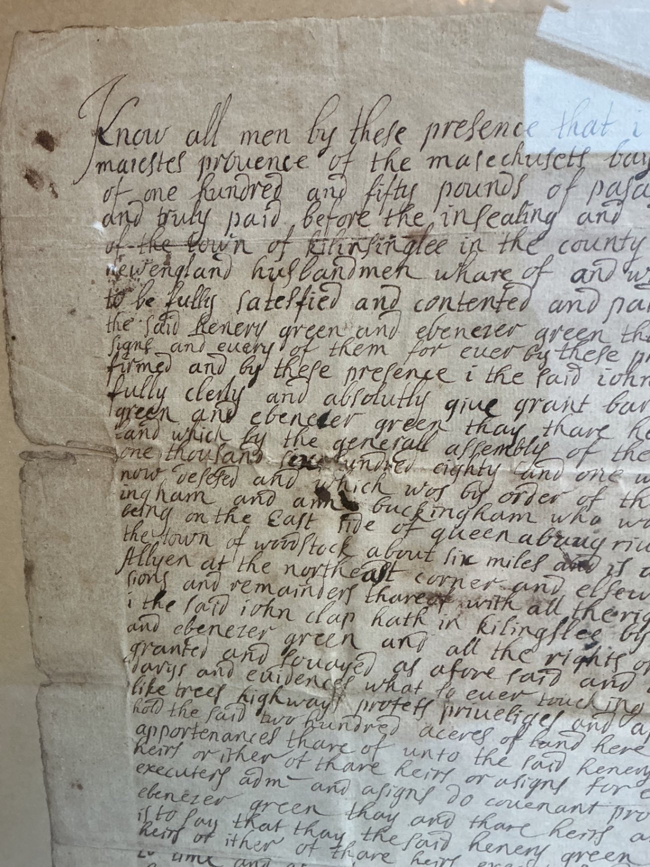 A framed Deed of Land from 1719 - image 6 of 7