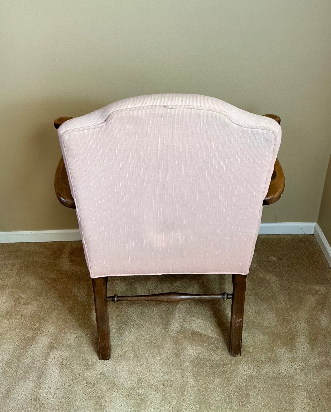 Two vintage upholstered armchairs with carved wood frames - image 8 of 9