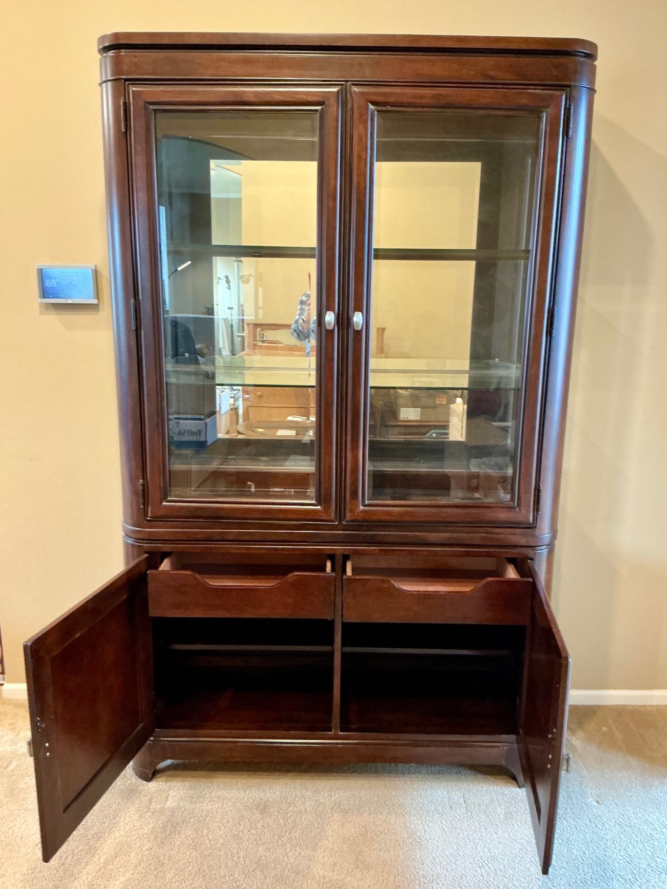 Dark Wood Lighted China Cabinet - image 3 of 8