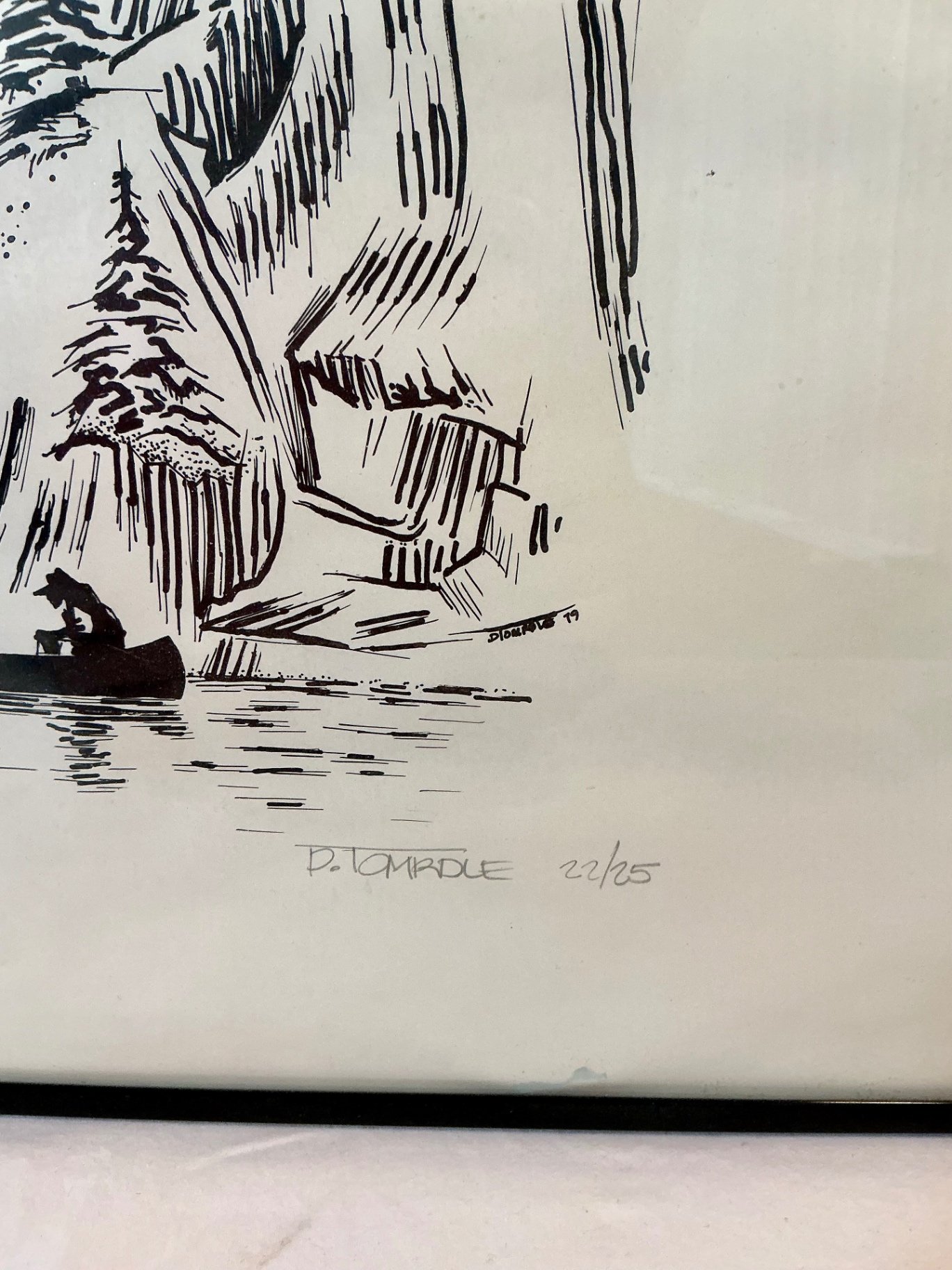 Two framed, signed, numbered pencil and ink wall art - image 3 of 7