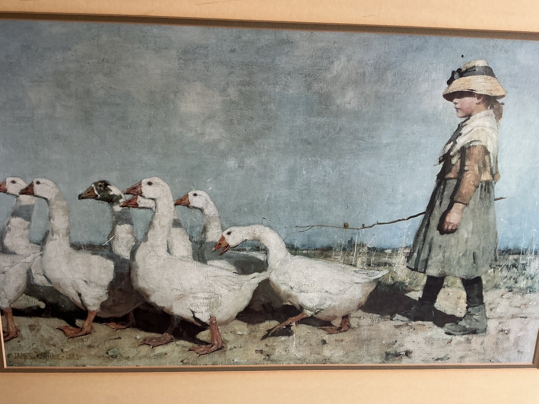 Two Framed Vintage Prints featuring Young Girls - image 2 of 6