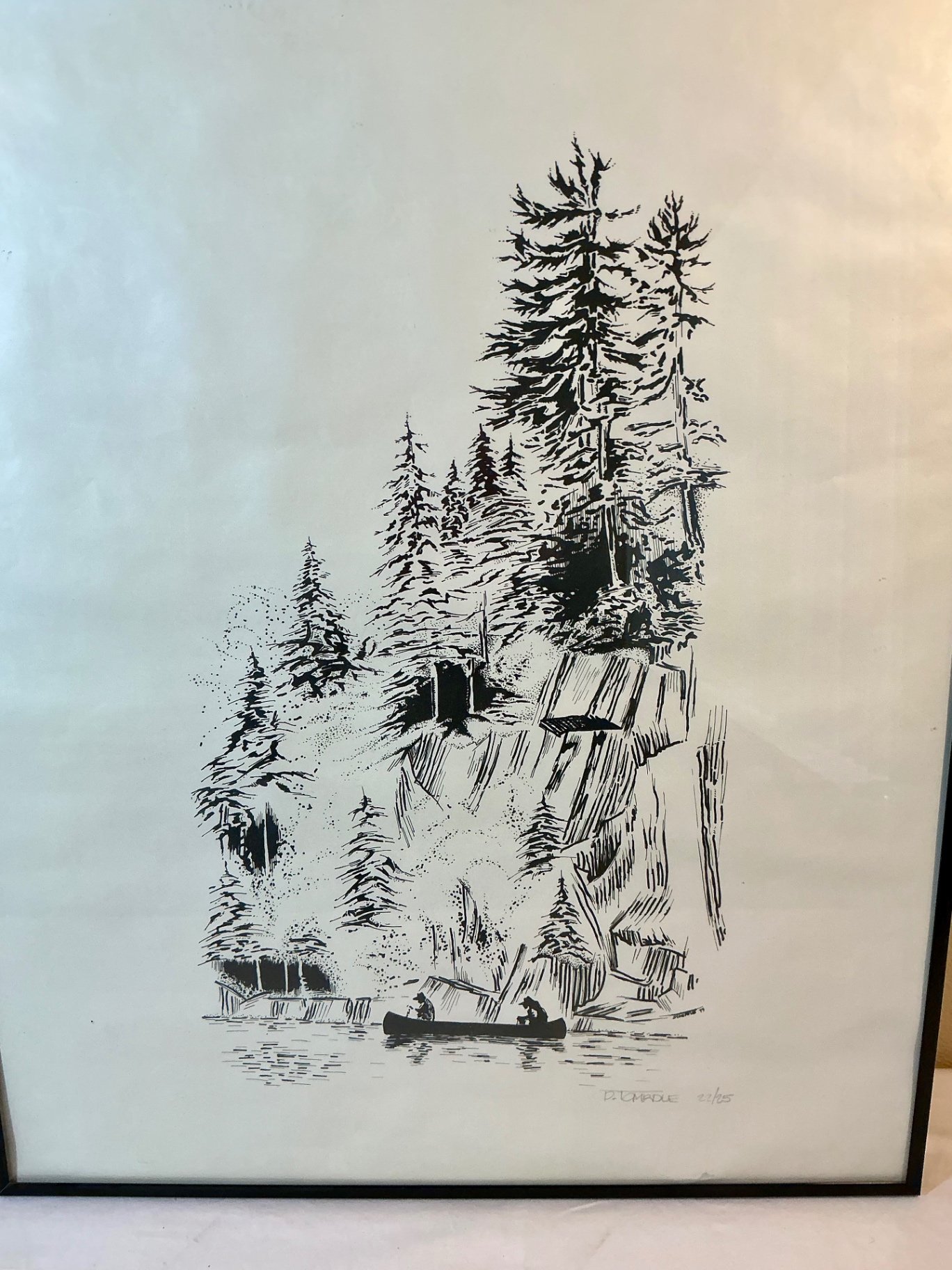 Two framed, signed, numbered pencil and ink wall art - image 2 of 7