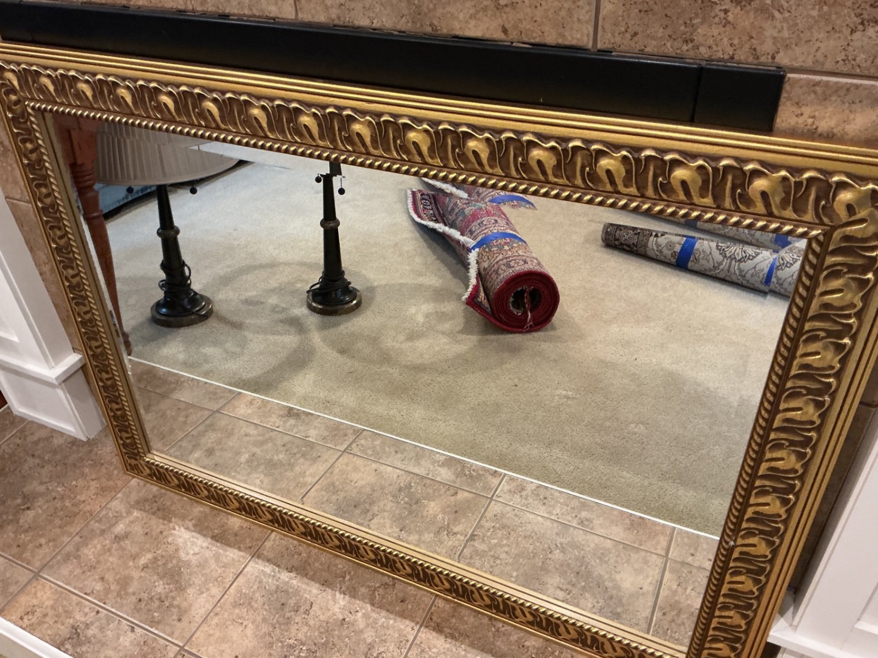 Large Gold Frame Wall Mirror - image 3 of 4