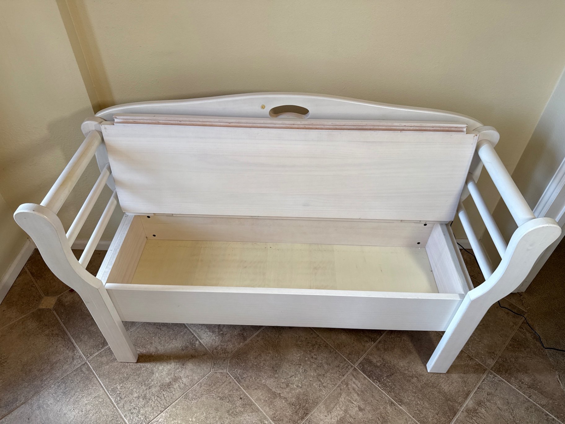 Solid pine storage bench.  - image 2 of 3