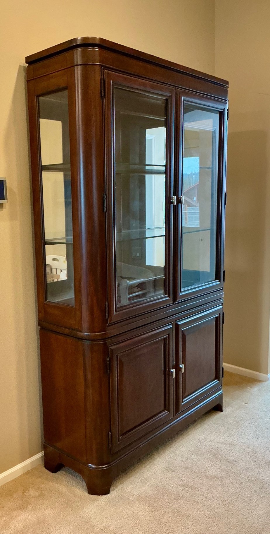 Dark Wood Lighted China Cabinet - image 2 of 8