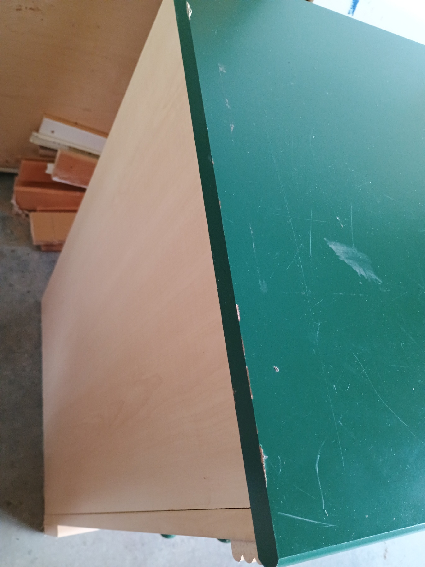 Two-column six-drawer dresser with green top - image 8 of 9