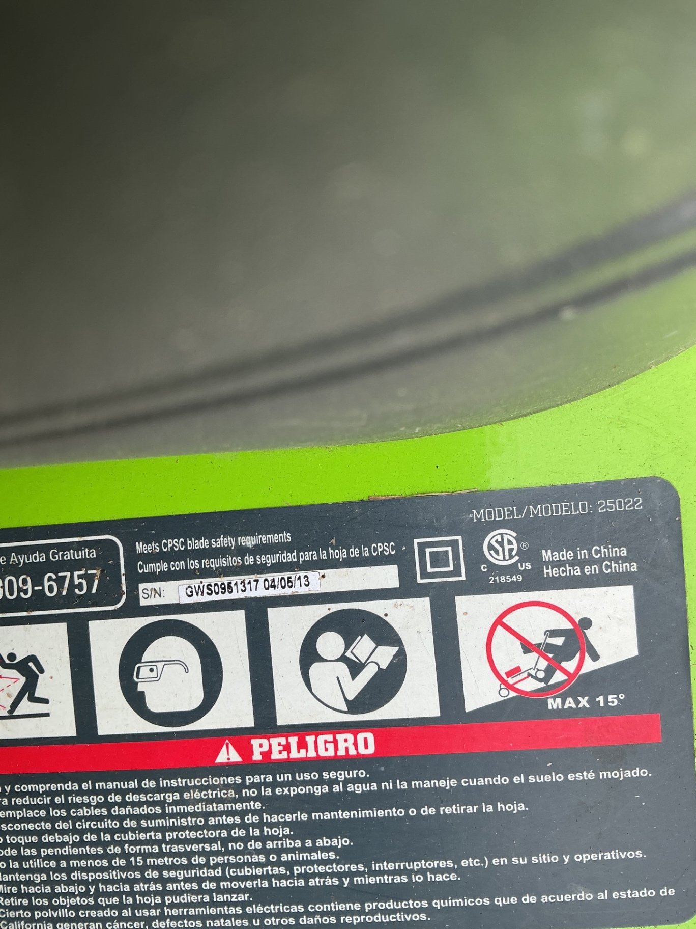 Green Works Lawn Mower,electric, long ext. cord - image 5 of 5