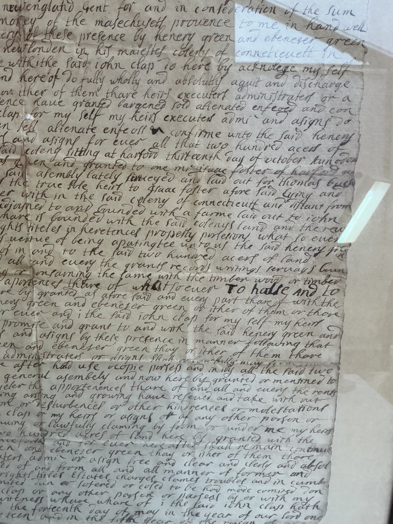A framed Deed of Land from 1719 - image 7 of 7