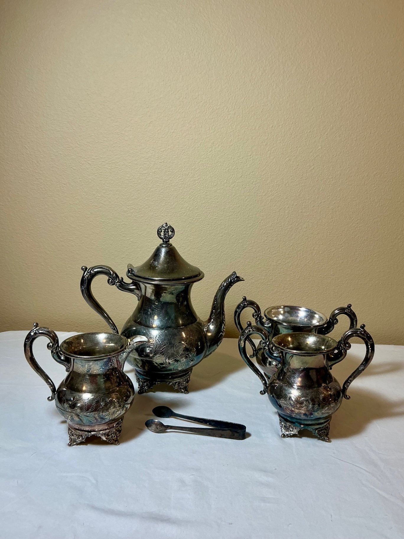  Silverplate Tea Service with Flatware and Serving Pieces - image 2 of 15
