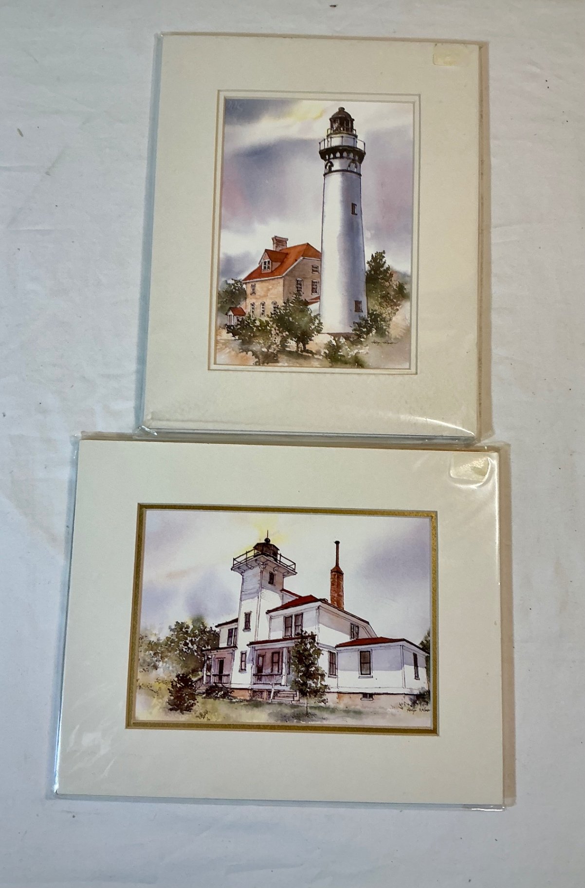 8 small Matted Wall Art/ photos and Watercolors, two framed.  - image 10 of 11