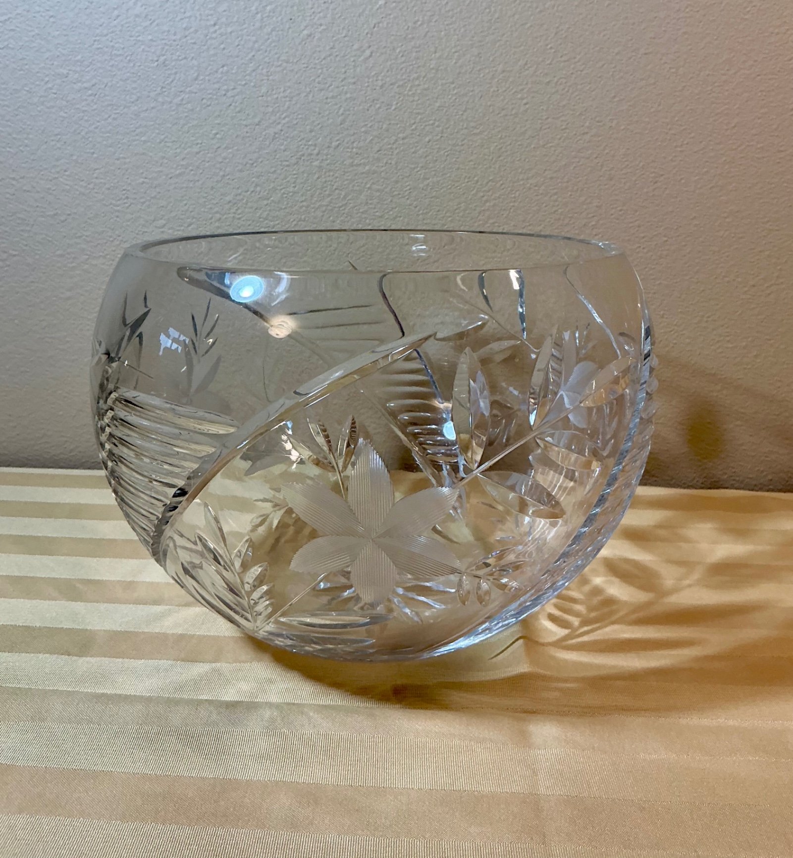 Vintage Cut Glass Punch Bowl and Cake Plate Set - image 6 of 6