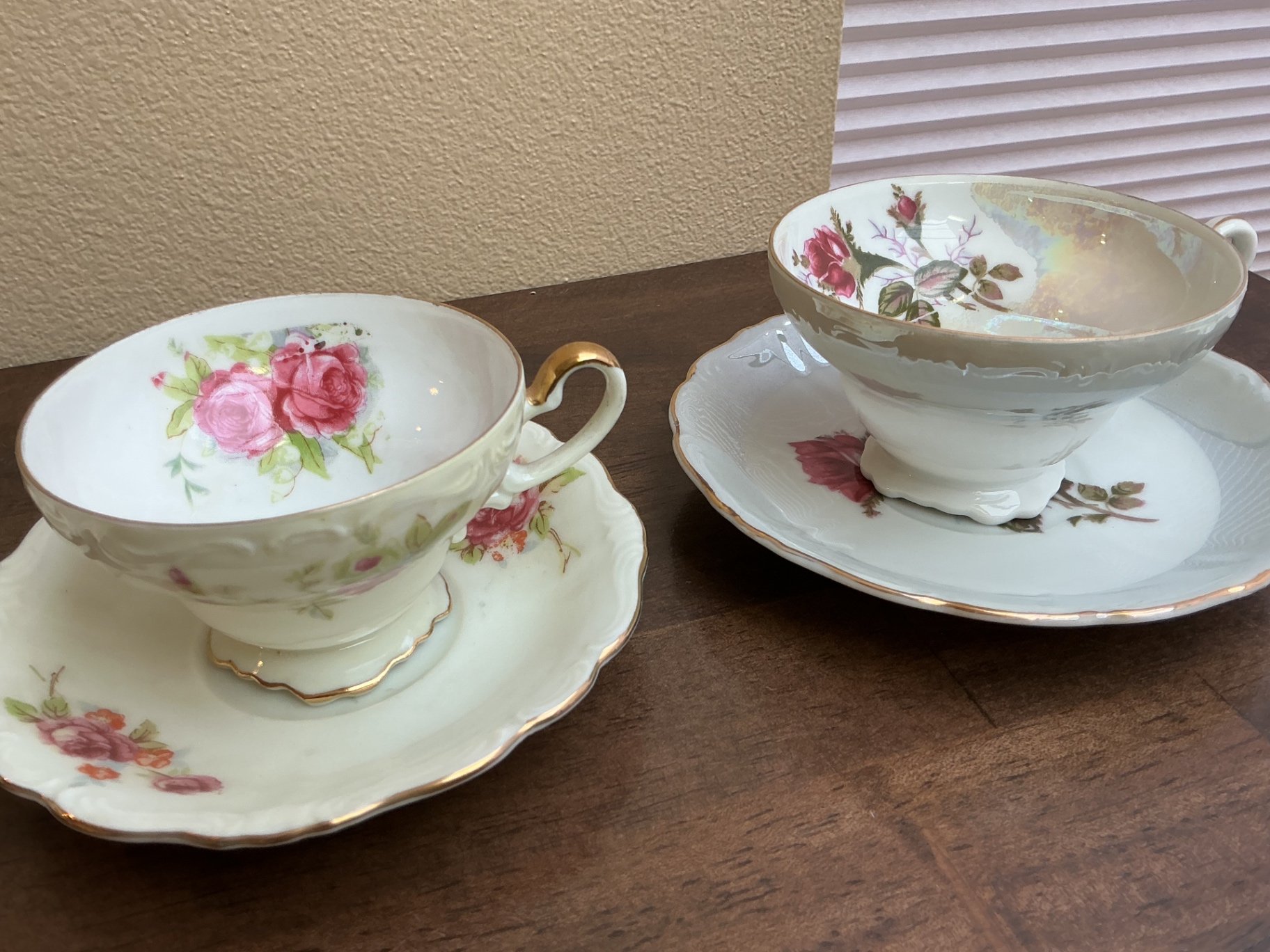 Vintage porcelain teacups & saucers, Depression Glass etc.  - image 5 of 11