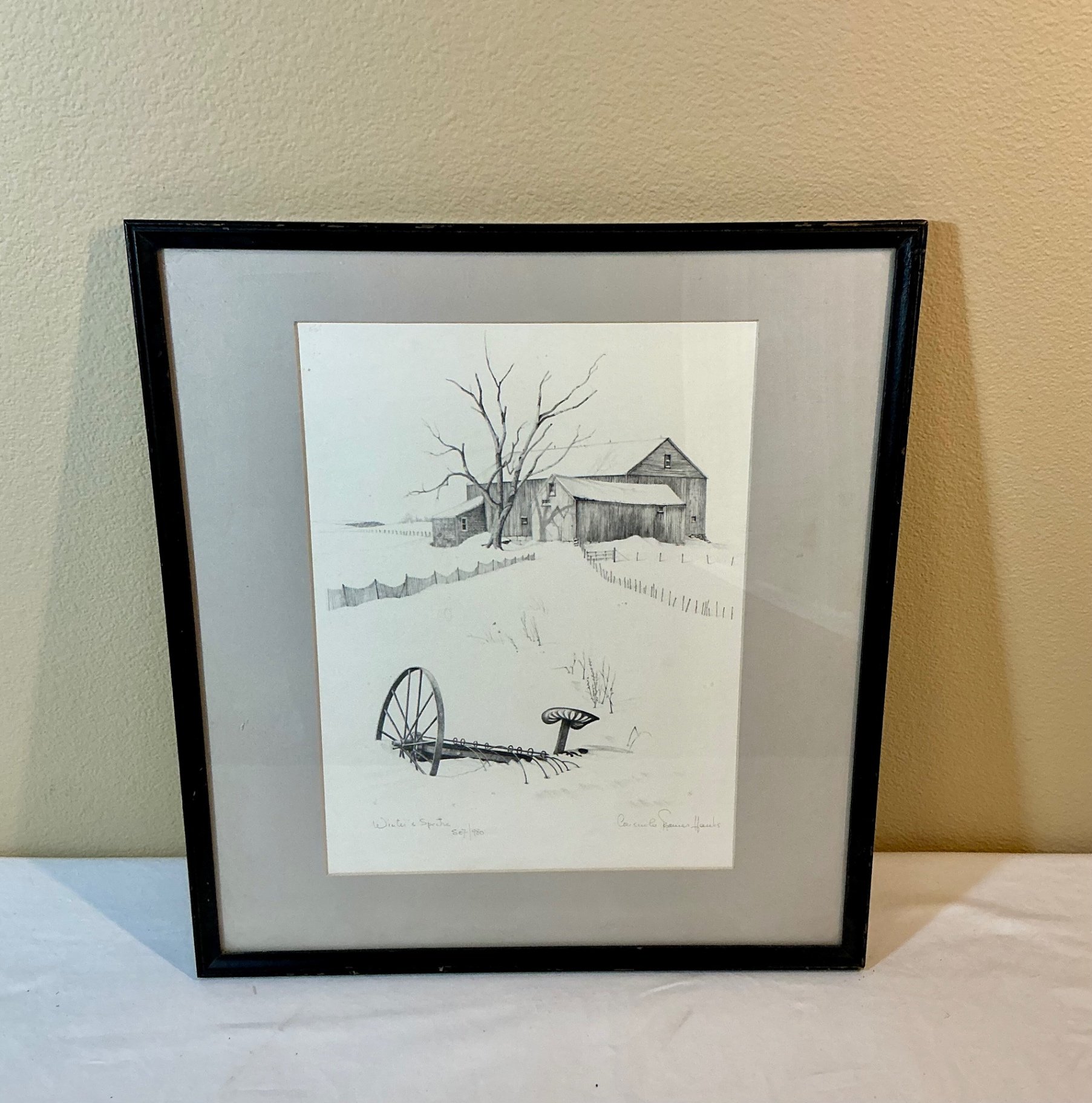 Two framed, signed, numbered pencil and ink wall art - image 4 of 7