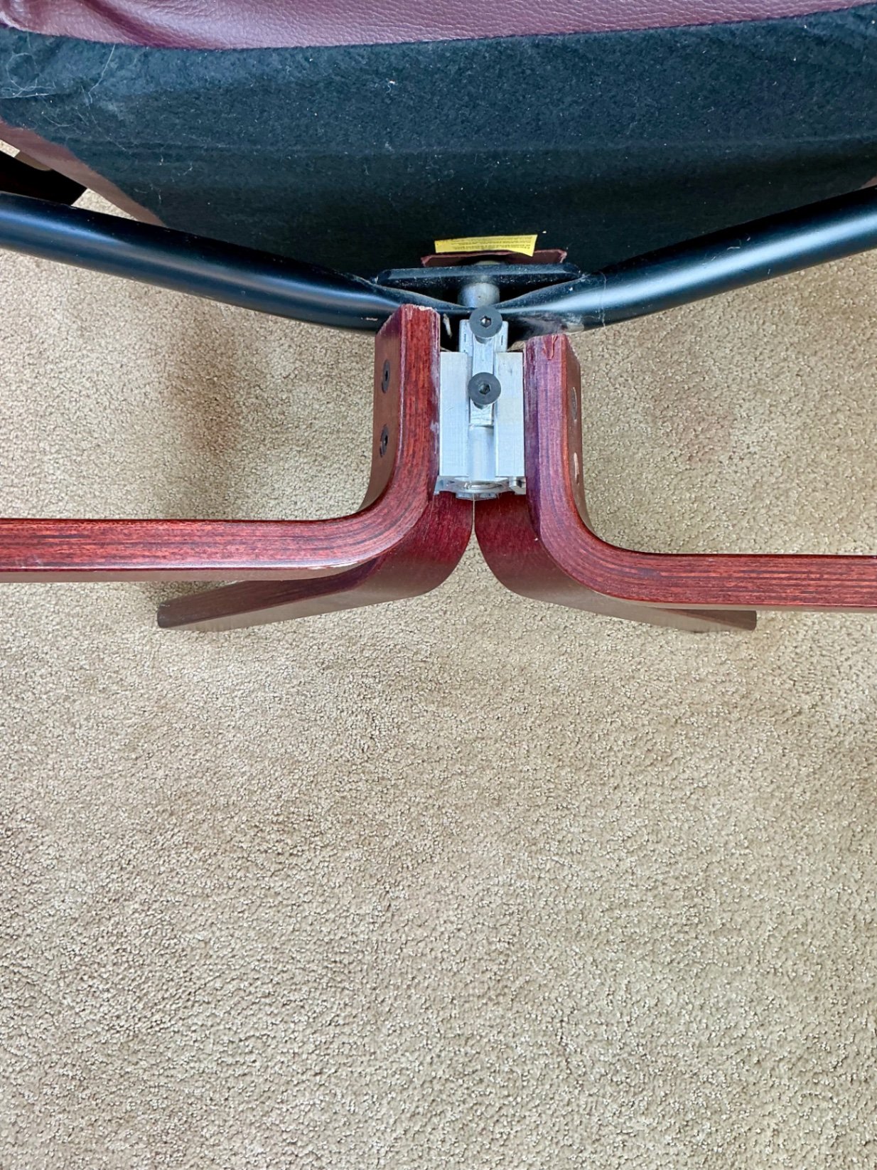 Danish Leather recliner with matching ottoman, As IS - image 10 of 10