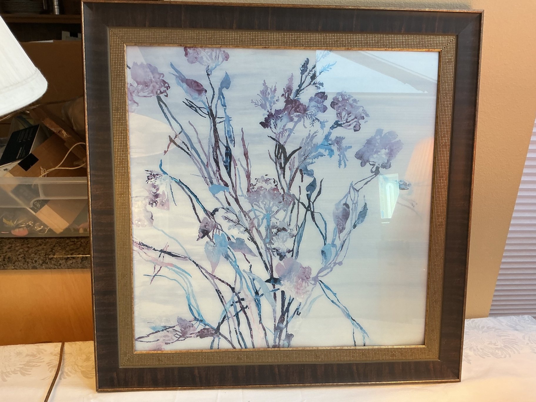 Two ceramic base lamps & Matching Framed Print - image 5 of 5