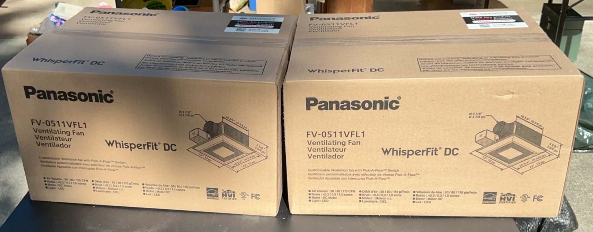 Two Panasonic Ventilator Fans New In Box - image 1 of 5
