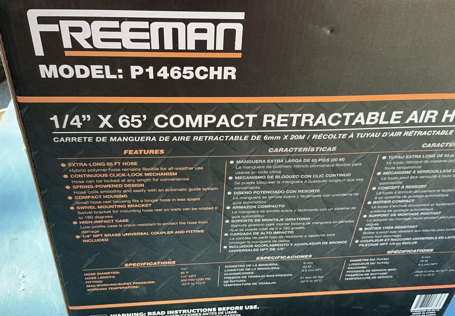 Compact Retractable Air Hose Reel In Box - image 3 of 3