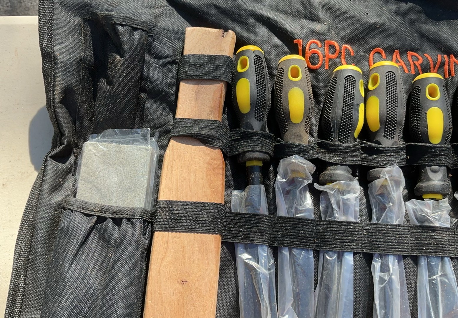 IRWIN Marples Wood Carving Chisels with Wooden Case and Tool Roll - image 3 of 5