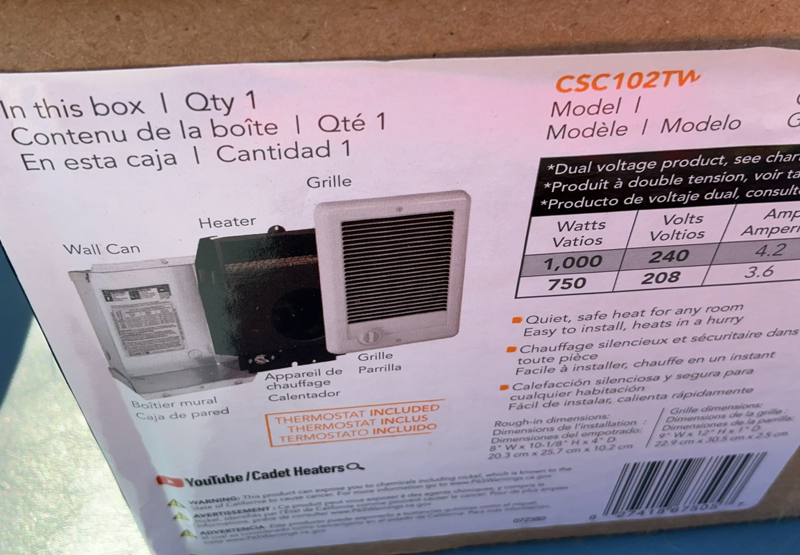 Wall Heater, 2 Honeywell Fans - image 5 of 6