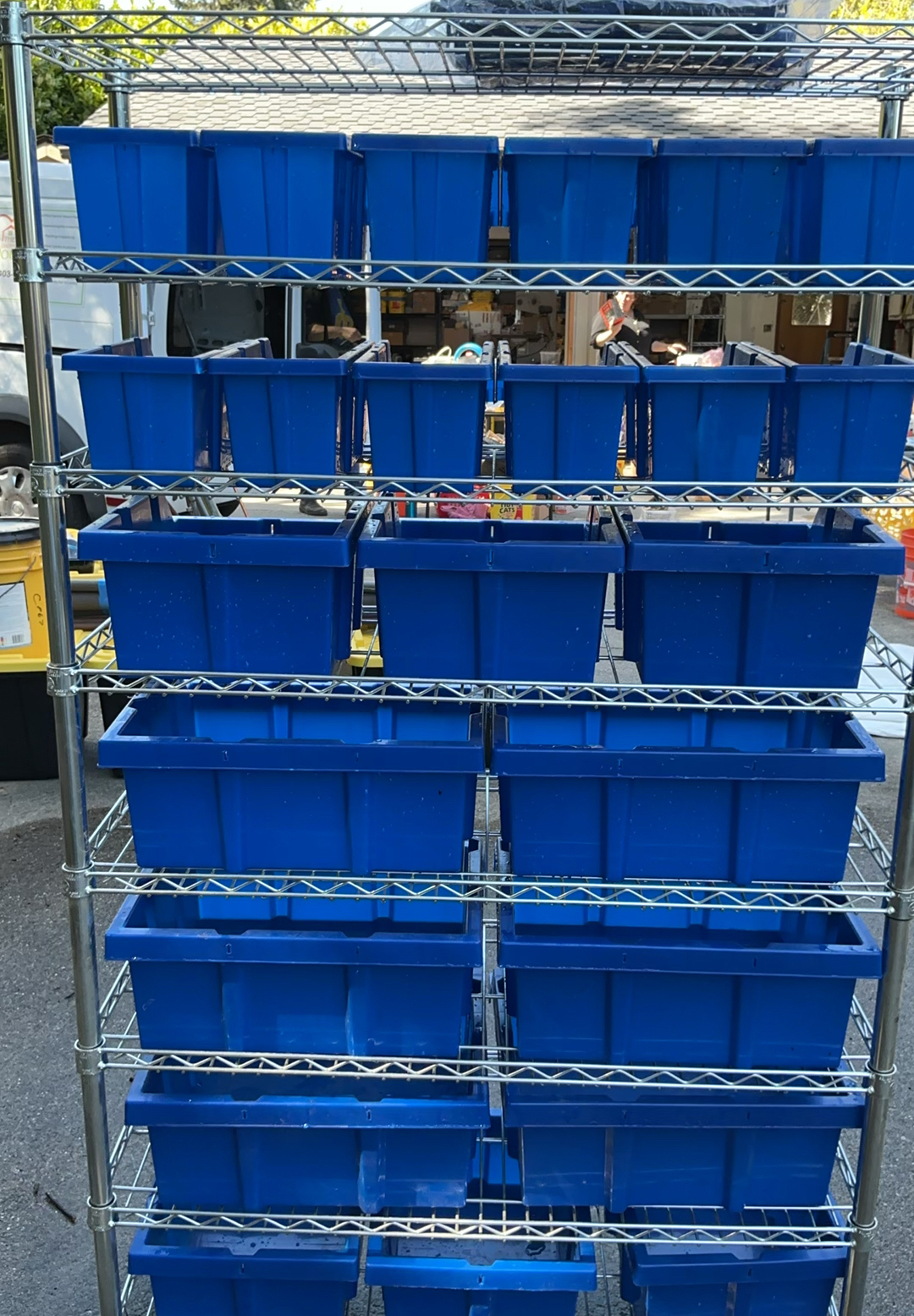 Steel Rolling Rack, Blue Containers - image 3 of 3