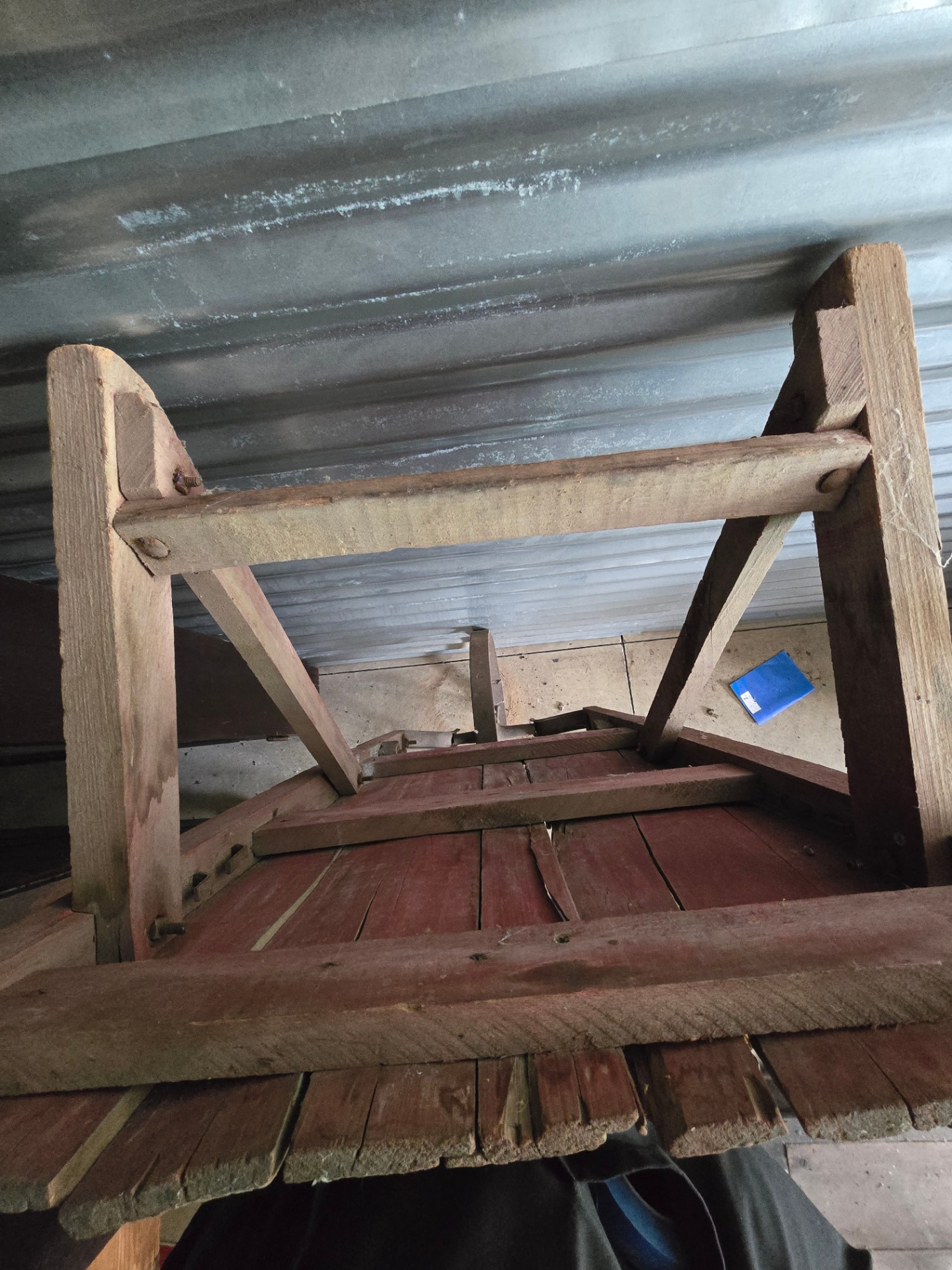 Antique wooden wheel barrow - image 6 of 14