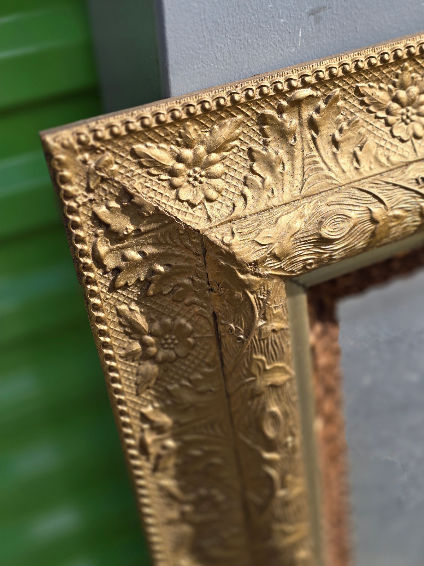 Ornate gold-framed mirror - image 3 of 13