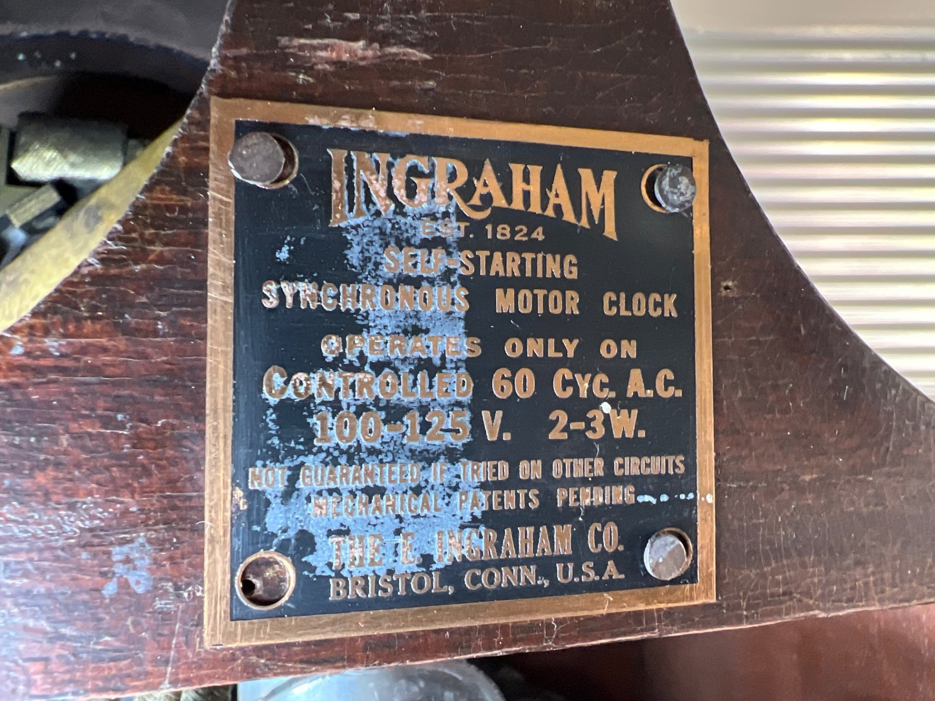 Antique Ingraham Mantel Clock with Synchronous Motor - image 3 of 5