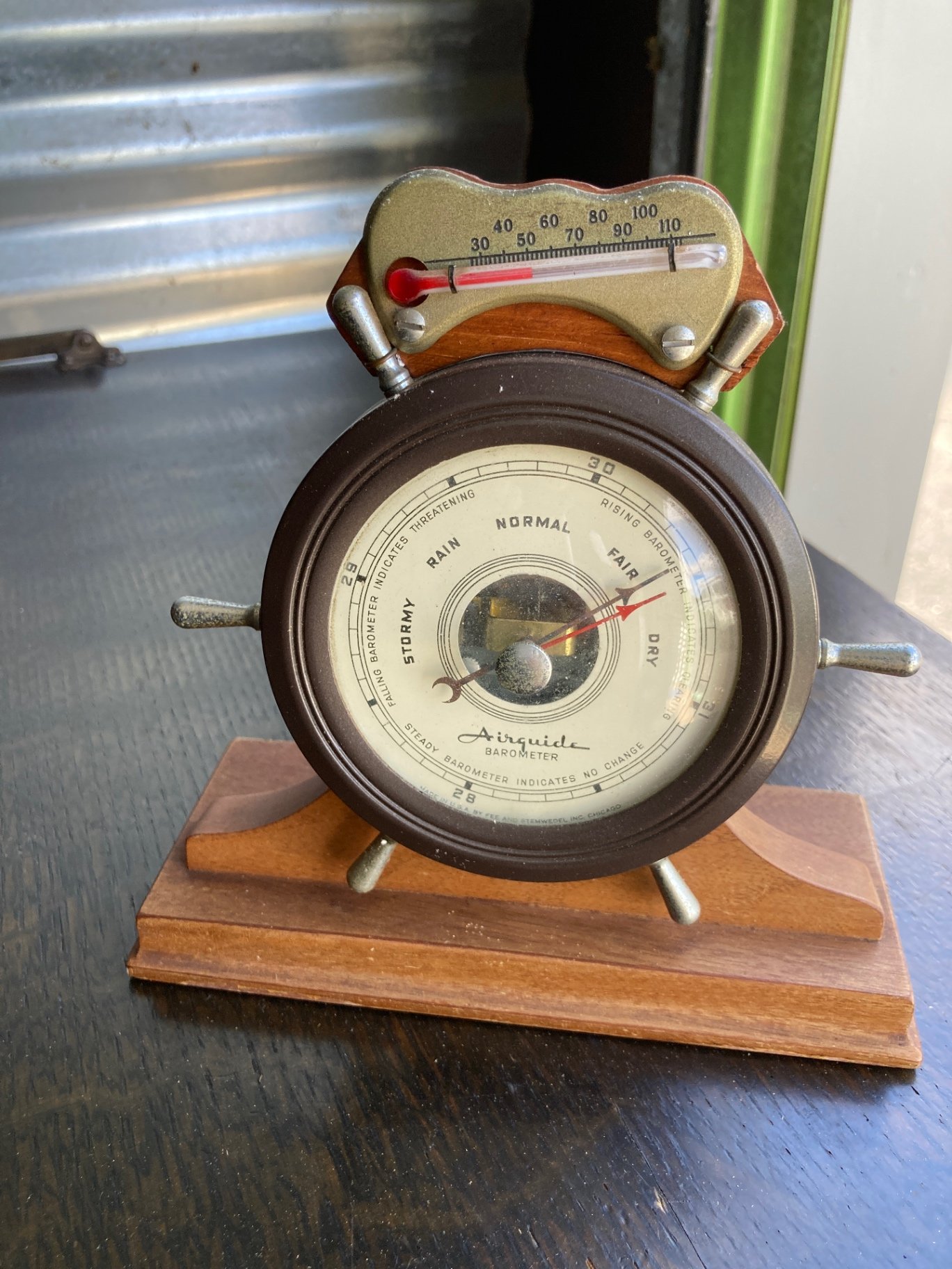 Collection of vintage gauges, barometer and decorative hardware - image 3 of 11