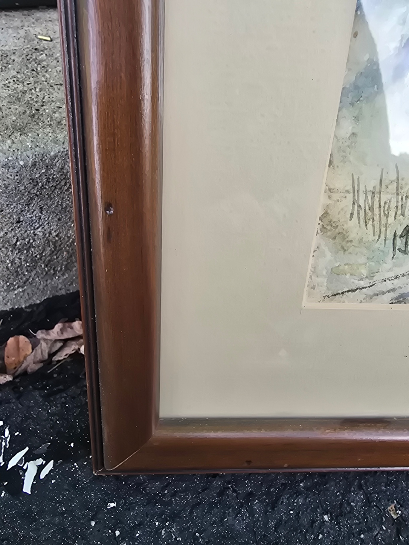 Framed, signed 1903 watercolor landscape - image 10 of 10