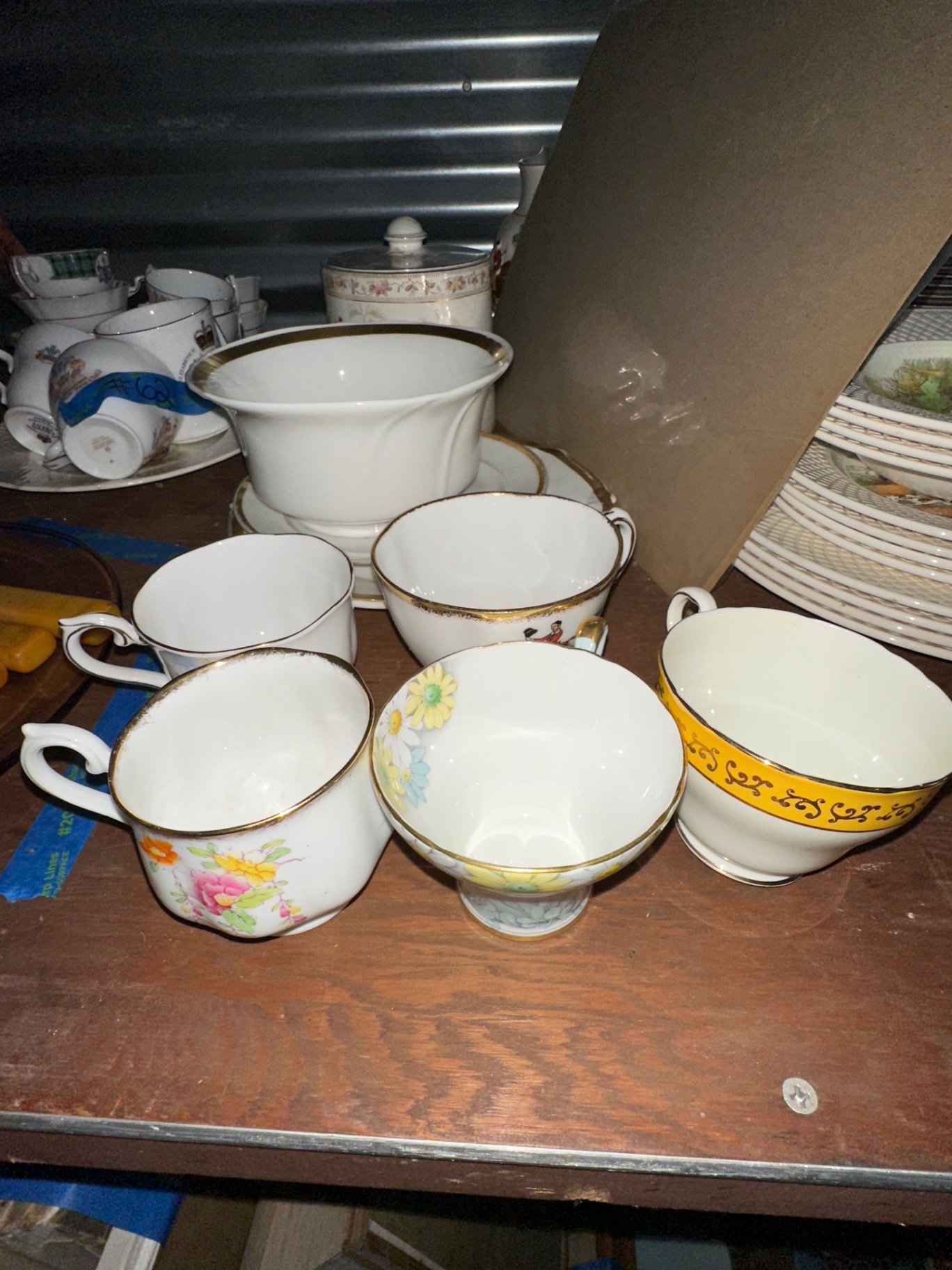 Porcelain serveware, canister, teacups  - image 1 of 13