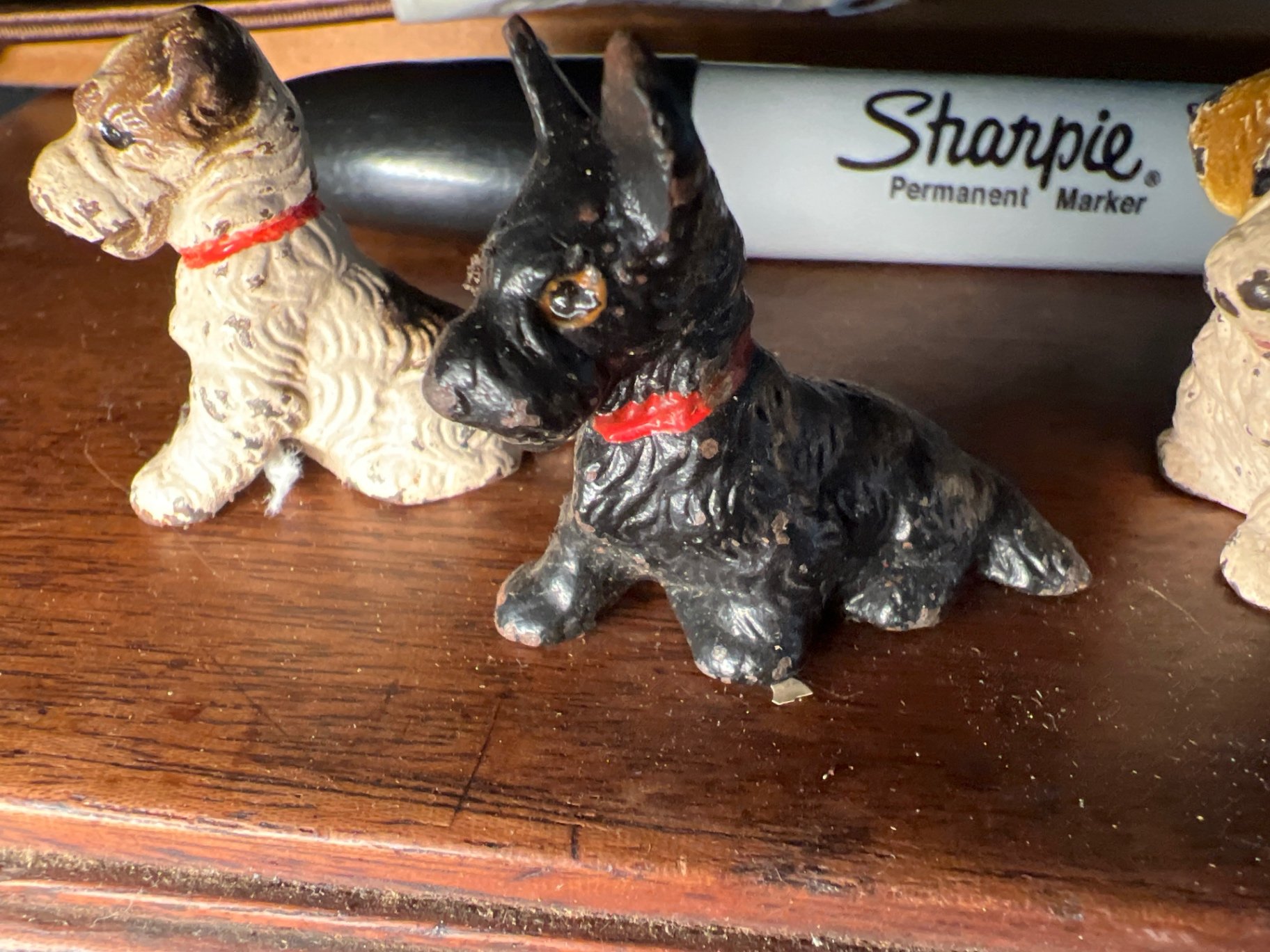 Three small dog figurines with collars - image 2 of 5