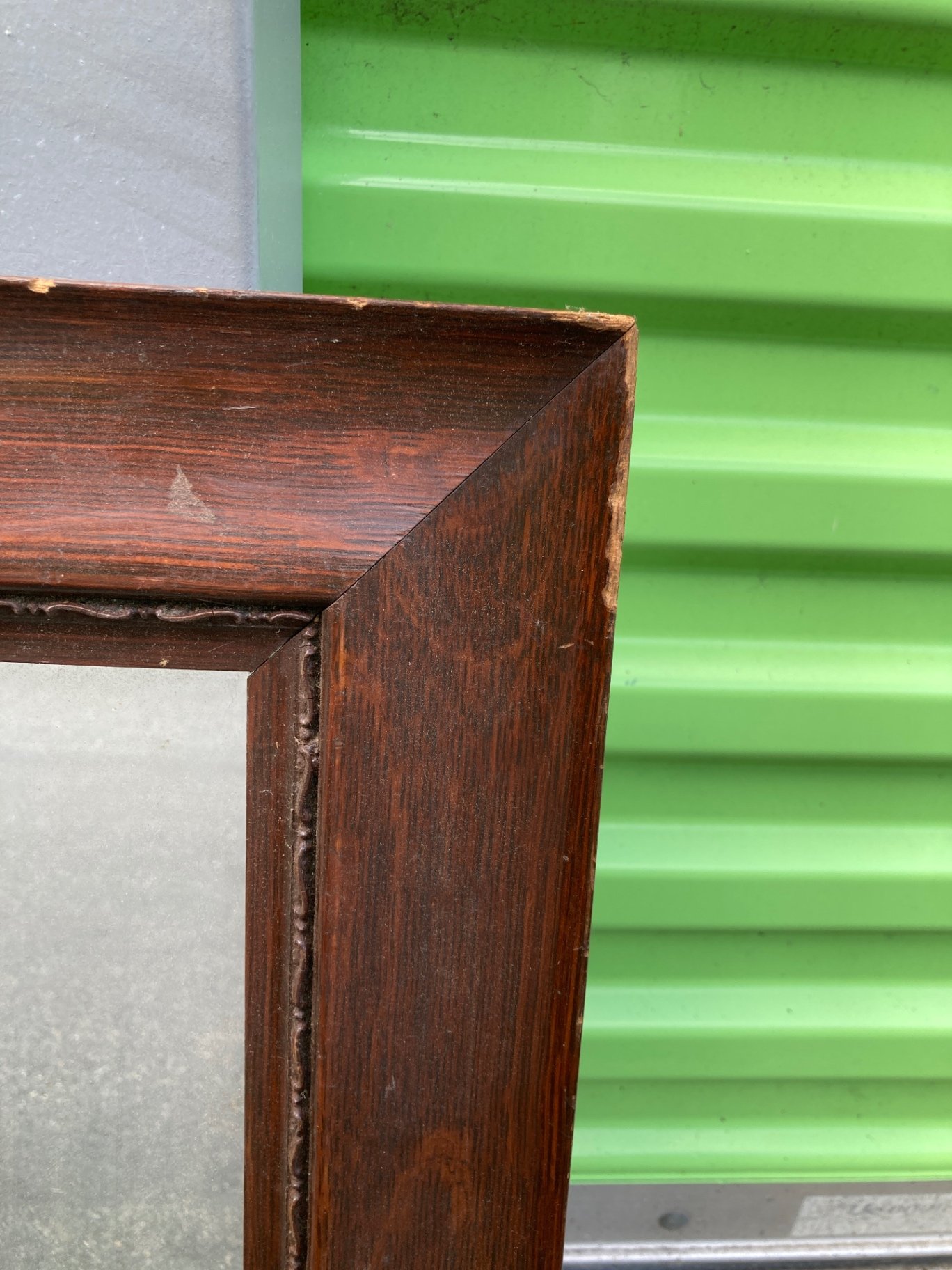 Wood-framed square mirror - image 4 of 6