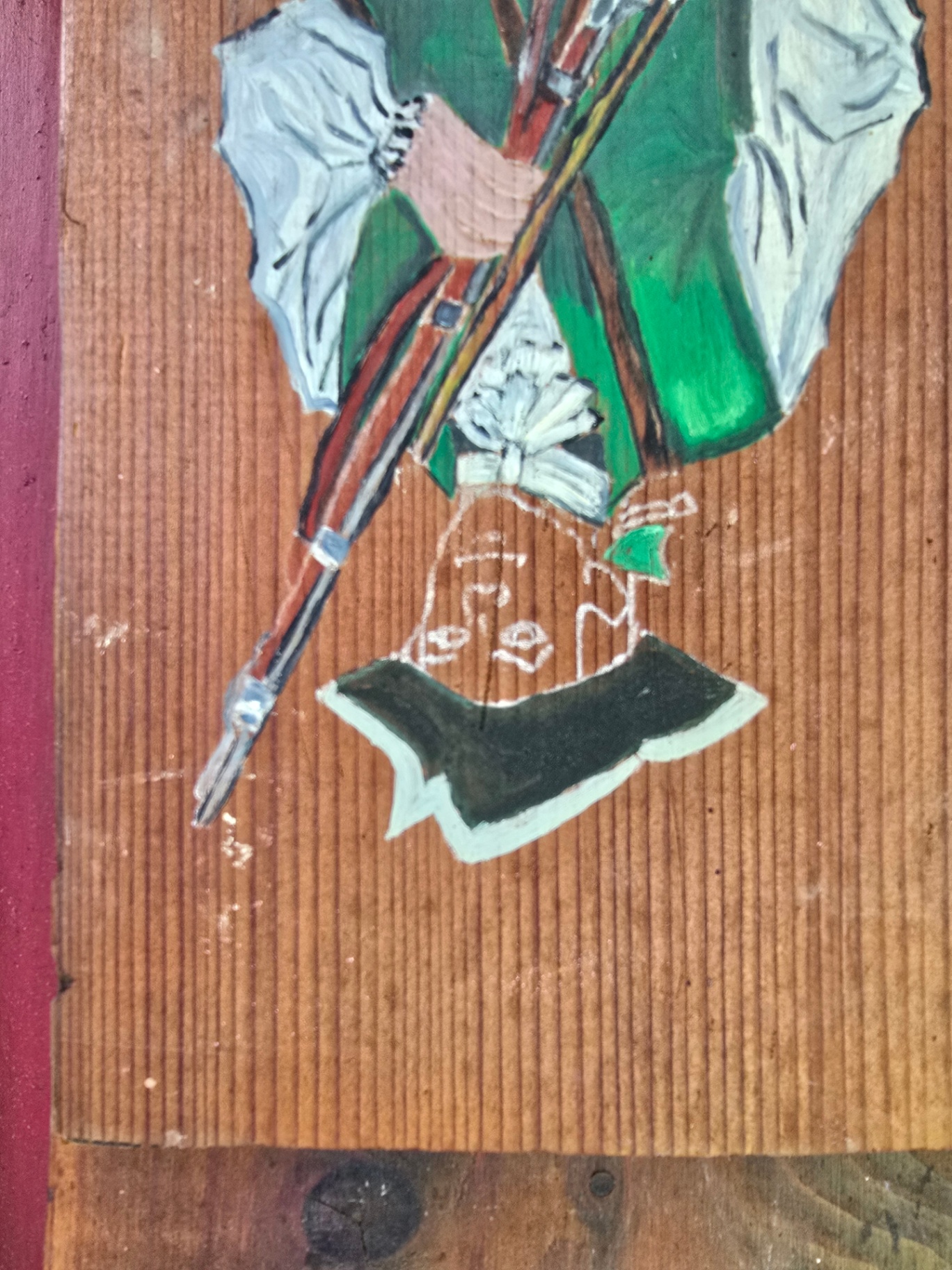 Four wooden panels with 18th‑century soldier illustrations - image 9 of 12